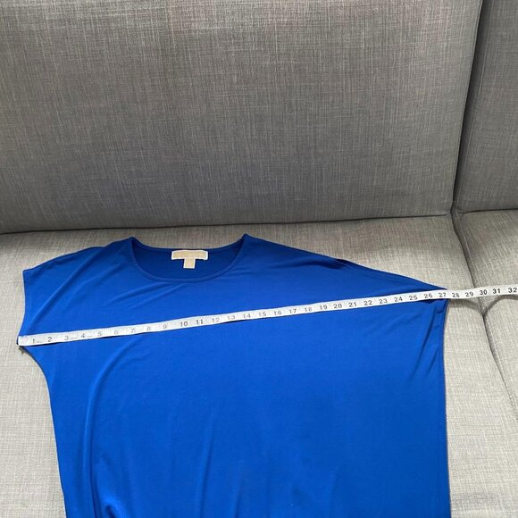 MICHAEL Michael Kors Blue Asymmetrical Dress Womens XS Grecian Flattering Slinky - Picture 6 of 9